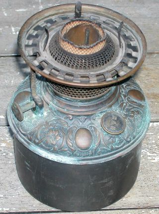 Antique B&H Bradley Hubbard Banquet Oil Lamp Marble Ornate Silver Filagree 24 