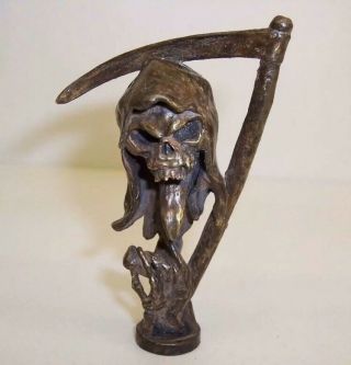 Vintage Pipe Tamper Grim Reaper Devil Death Head Skull Satanic Bronze/brass