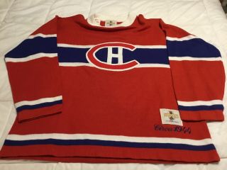 Montreal Canadiens Ccm Vintage Jersey Rare One Size 1944 Home