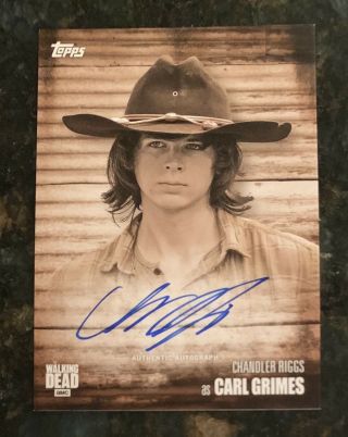 Topps The Walking Dead Season 6 Chandler Riggs Sepia Autograph Auto (08/10)