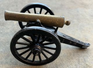 Vintage Penncraft Miniature Cast Iron & Brass Civil War Cannon