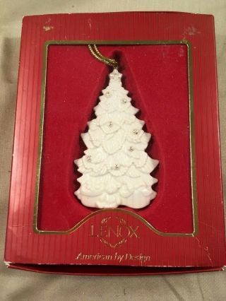 Lenox Christmas Tree Ornament W/ Presents W/ Org.  Box Gold Cord Sku 817454 Wow