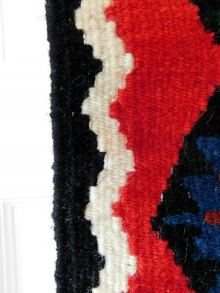 HAND WOVEN NATIVE AMERICAN ? Wool VERTICAL Rug WALL HANGING 12 X 48 ABOUT 3