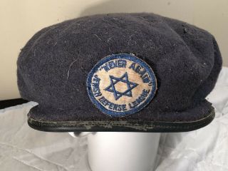 Vintage Bancroft Jewish Defense League “never Again” Wool Cap Beret