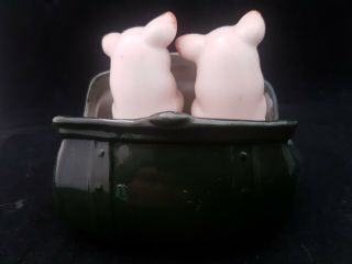 RARE VICTORIAN PIG FAIRING two pigs in purse GERMAN PORCELAIN 3