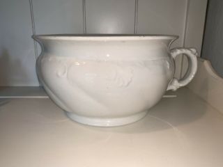 Rare Antique Chamber Pot By W.  Adams & Sons England With Handle