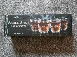 Skull Shot Glasses Set Of 4 Boxed