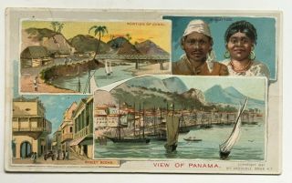 1891 Trade Card Arbuckle Bros Coffee Trip Around The World 40 View Of Panama