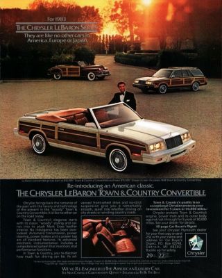 1983 Chrysler Lebaron Convertible Car Vintage Print Ad 803