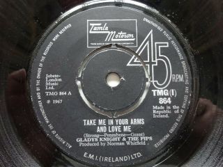 Gladys Knight & The Pips Take Me In Your Arms - Very Rare Tmg (i) 864 Ireland 7 "