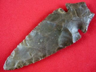Fine Authentic 3 1/8 Inch Missouri St.  Charles Dovetail Point Indian Arrowheads