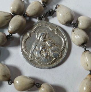Antique Vintage Rosary Cross Prayer Beads Catholic 10 " (r981)