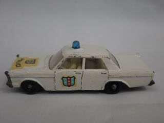 Vintage Lesney Matchbox white Police Ford Galaxie 55/59 Blue dome 2