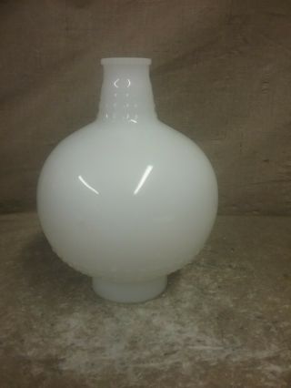 Vintage Hurricane Lamp With Hand Painted Flowers Milk Glass Globe 3