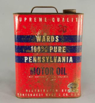 Wards 100 Percent Pure Pennsylvania Motor Oil 2 Gal Can Montgomery Ward 4