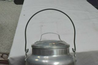 Vintage LEYSE 4 Quart Aluminum Milk Can Jug Wire Handle 2