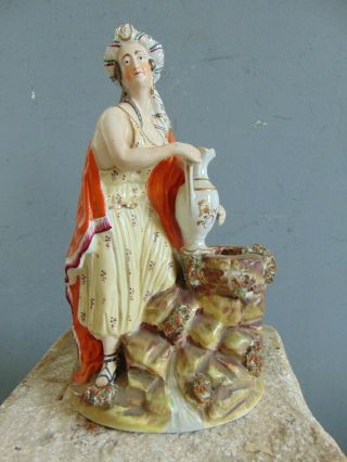 Antique Staffordshire Figure - Rebecca At The Well - Mid 19th Century
