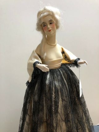 16.  5” Antique 1920’s German Half 1/2 Doll Light/ Lamp Shape Dress 2