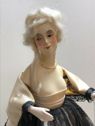 16.  5” Antique 1920’s German Half 1/2 Doll Light/ Lamp Shape Dress 3