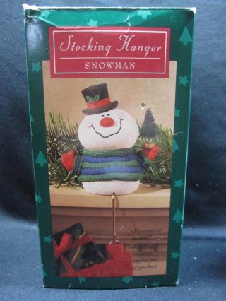 Snowman - Hallmark Stocking Hanger - Sweater/mittens/top Hat/tree