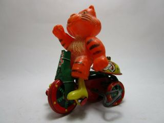 Vintage Louis Marx Tin And Plastic Litho Wind Up Tiger Toy