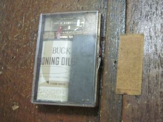 Vtg Buck Knives Honing Kit No 133 Two 2 Stones Arkansas Washita Oil Tin Case Box