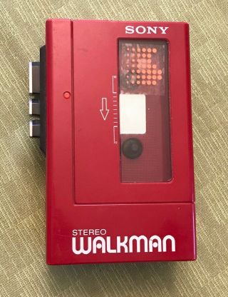 Sony Walkman Wm - 4 Stereo Cassette Player Wm 4 Vintage Retro Red 1983 Testd/works
