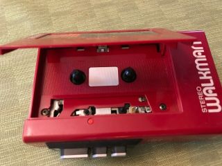 Sony Walkman WM - 4 Stereo Cassette Player WM 4 Vintage Retro Red 1983 Testd/Works 2