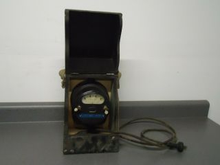 Vintage Ge General Electric Single - Phase Watthour Meter Type I - 14 W/ Wood Case