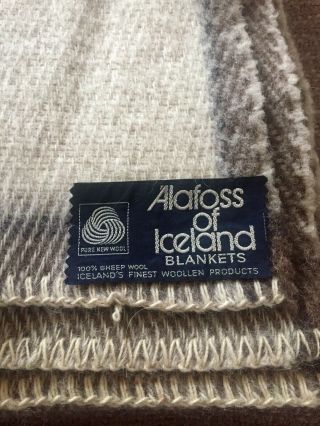Vtg Wool Alafoss Throw Blanket Icelandic Iceland 60 By 82 Inch