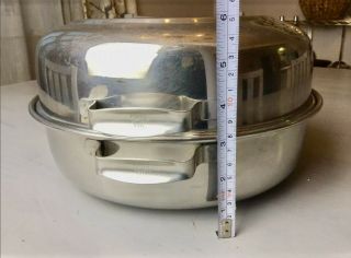 Vtg West Bend Lifetime Cookware Stainless Steel Roaster & Dome Lid