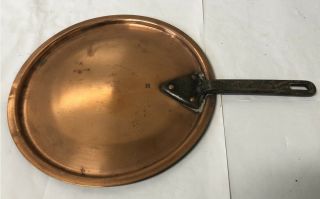 Antique French Copper/wrought Iron Lid 1890 - Ø 11 " - Stamped 