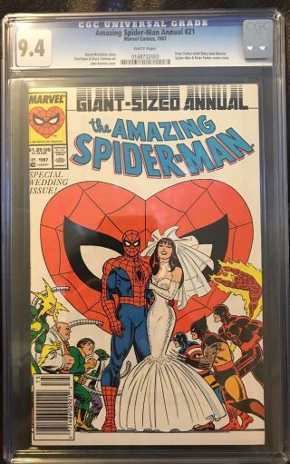 Flash The Spider - Man Annual 21 Cgc 9.  4 1987 White Pages