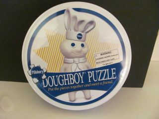 Vintage 2000 Pillsbury Doughboy Jigsaw Puzzle Metal Tin