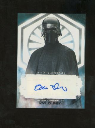 Topps Star Wars The Force Is With You Adam Driver As Kylo Ren Auto 6/10