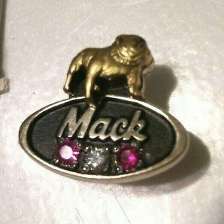 Vintage 2 Ruby 1 Diamond Mack Truck Bulldog Year Service Award Pin 10k Gold