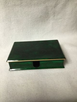 Vintage Otagiri Lacquerware Malachite Green Trinket Box Japan