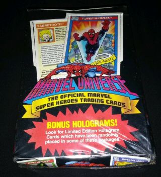 1990 Marvel Universe Trading Cards Box 36 Packs W/ Holograms