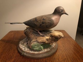 Vintage Wood Hand Carved Dove 