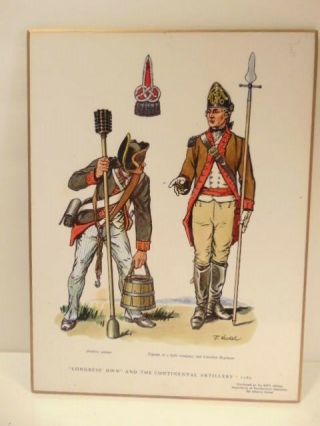 Older Military Heritage Laminated Plaque: 2 Revolutionary War Soldiers
