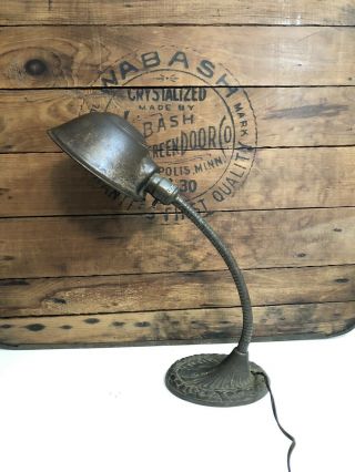 Vintage Industrial Articulating Woodward Work Lamp Drafting Light Cast Iron Old