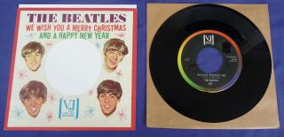Beatles Vj Christmas Picture Sleeve 45 Rpm Vee Jay Records Vinyl X - Mas