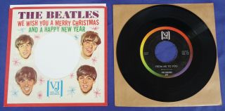 Beatles VJ Christmas Picture Sleeve 45 RPM Vee Jay Records vinyl x - mas 2