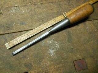 Vintage T H Witherby 1/4 " Bevel Edge Socket Chisel Old Mortise Carving Tool