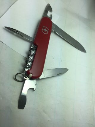 Victorinox Spartan Swiss Army Knife - Red - Sika Corp Logo - Grooved Corkscrew