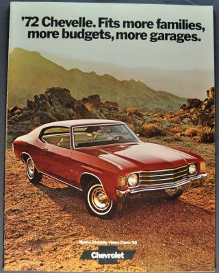 1972 Chevrolet Chevelle Brochure Ss Malibu Heavy Chevy 72 Not A Reprint