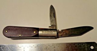 Vintage Barlow 2 Blade Pocket Knife Colonial Prov Usa Blades Needs Love