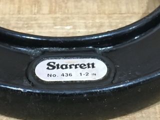 Vintage Starrett Machinist Micrometer No.  436 1 - 2 inch 3