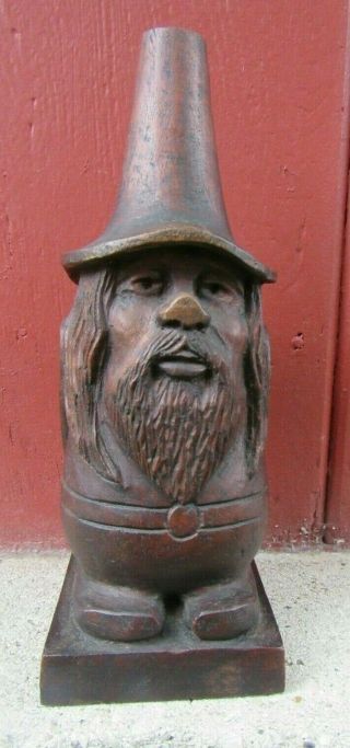 Vintage German Black Forest Hand Carved Wood Figure Gnome Woodland Dwarf Cabrera