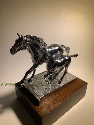 Vintage Rare Louis Lejeune Bronze Horse And Foal Car Mascot Hood Ornament